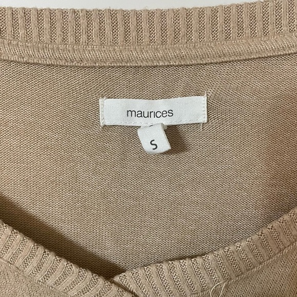 Maurice’s Tan Gray Leopard Print Color Block 3/4 Sleeve Oversized Blouse - Picture 2 of 6
